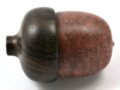 LV-3996  Redwood Burl & Ziricote Wooden Acorn Box, Jewelry, Keepsake Box-SCREW CAP