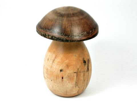 LV-4019  Spalted Tamarind & Live Oak Wooden Mushroom Secret Compartment, Gift Box, Jewelry Box-THREADED