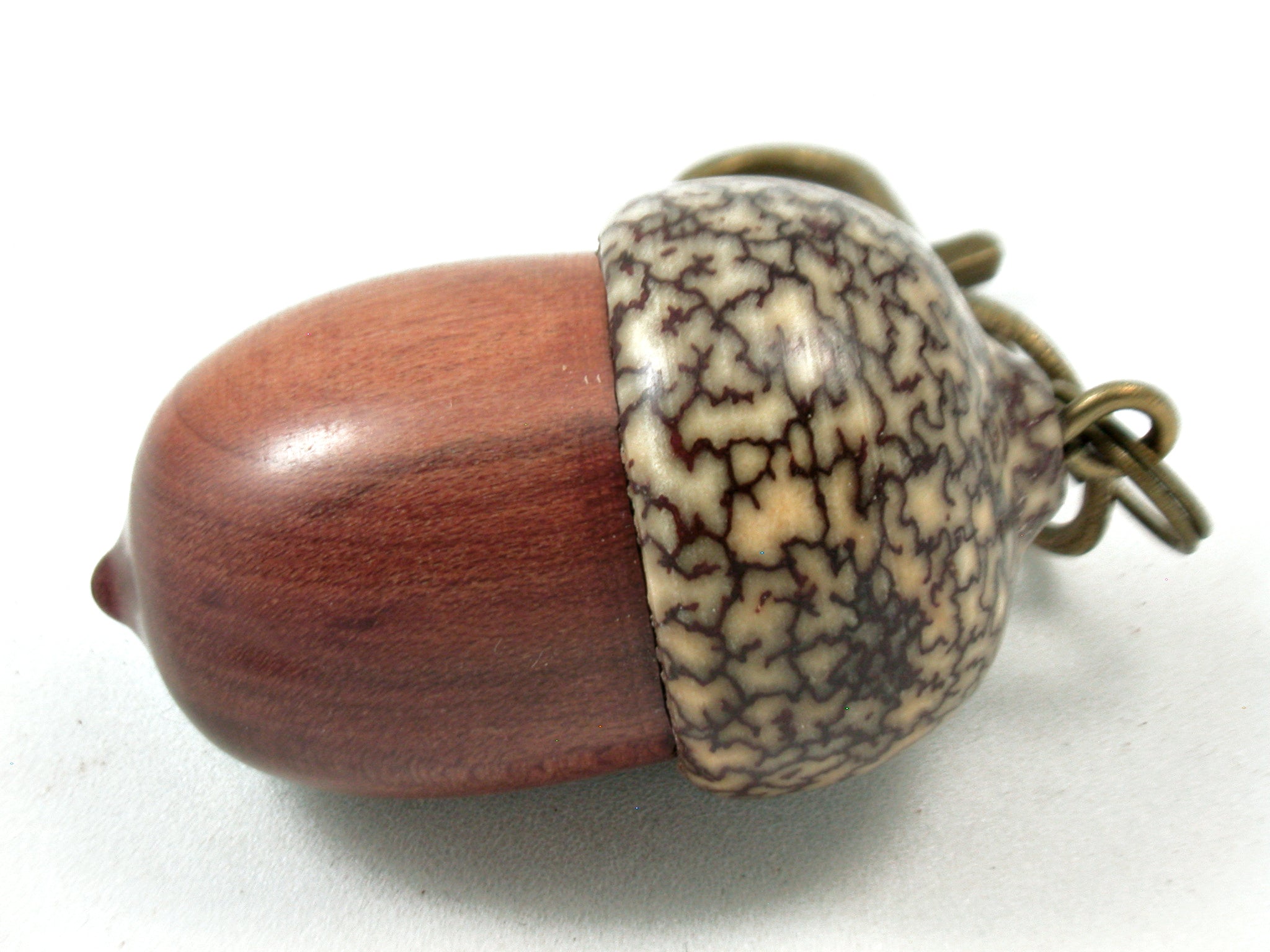 LV-4033 Manzanita & Betel Nut Acorn Pendant Box, Charm, Pill Holder-SCREW CAP