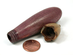 LV-4048  Purpleheart & Verawood Eggplant Trinket Box, Needle Case, Jewelry Box-SCREW CAP