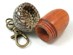 LV-4055  Sappanwood & Betelnut Acorn Pendant Box, Charm, Pill Holder-SCREW CAP