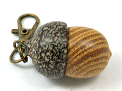 LV-4057  Osage Orange & Betel Nut Acorn Pendant Box, Keychain, Pill Fob-SCREW CAP