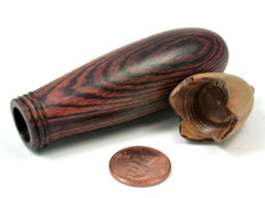 LV-4059 Eggplant Threaded Box, Needle Case, from Camatillo & Verawood-SCREW CAP