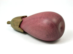 LV-4103 Purpleheart & Verawood Eggplant Threaded Box, Jewelry Box, Needle Case-SCREW CAP