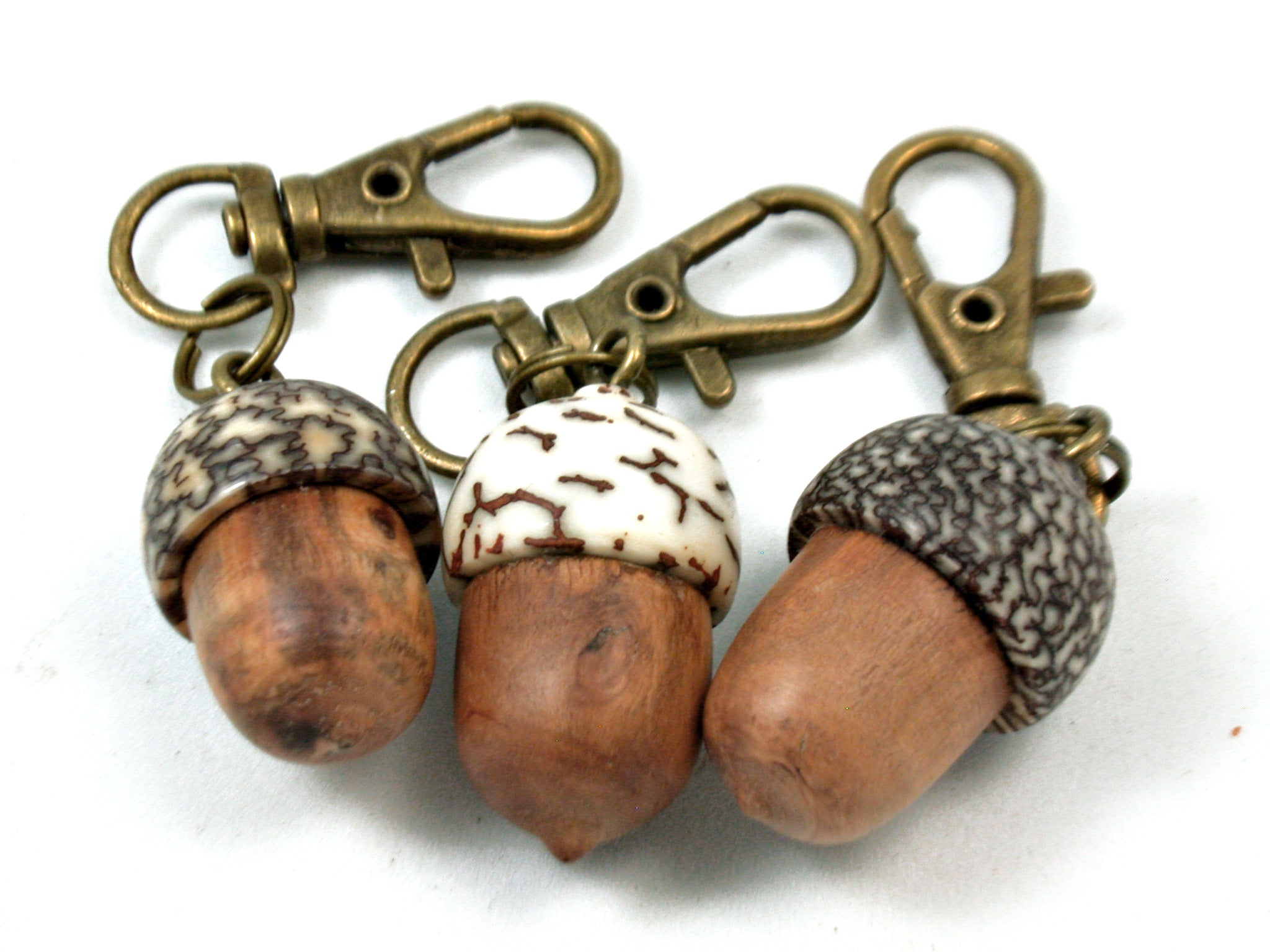 Reserved for Kirk: LV-4104 Azalea & Palm Nut Acorn Pendant Boxes, Charm-SCREW CAP