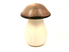 LV-4109  Holly & Live Oak Wooden Mushroom Decorative Container, Gift Box, Jewelry Box-THREADED