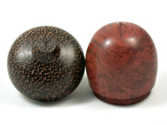 LV-4111 Logwood Burl & Black Palm Acorn Jewelry Box, Pill Box, Treasure Box-SCREW CAP