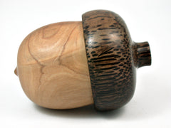 LV-4115 Hawaiian Sandalwood & Black Palm Acorn Wooden Box, Keepsake, Jewelry Box-SCREW CAP