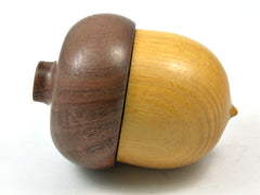 LV-4124 Osage Orange & Black Walnut Hand Turned Wooden Acorn Jewelry Box, Keepsake-SCREW CAP