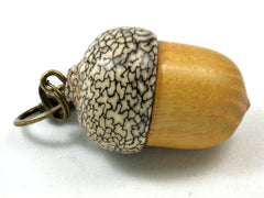 LV-4129  Osage Orange & Betel Nut Acorn Pendant Box, Keychain, Pill Fob-SCREW CAP