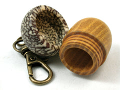 LV-4129  Osage Orange & Betel Nut Acorn Pendant Box, Keychain, Pill Fob-SCREW CAP