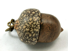 LV-4131 Pollyanna Burl & Betel Nut Acorn Pendant Box, Charm, Pill Holder-SCREW CAP
