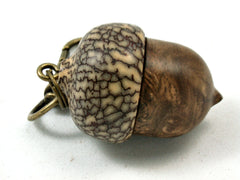 LV-4131 Pollyanna Burl & Betel Nut Acorn Pendant Box, Charm, Pill Holder-SCREW CAP