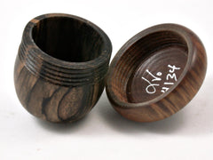 LV-4134 Black & White Ebony with Lignum Vitae Acorn Jewelry, Ring Box, Pill Box, Keepsake-SCREW CAP