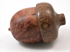 LV-4156 Wooden Acorn Jewelry, Ring Box, Pill Box  from Red Mallee Burl & Brownheart-SCREW CAP