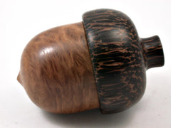 LV_4160  Brown Mallee & Black Palm Wooden Acorn Gift Box, Keepsakes, Jewelry Box-SCREW CAP