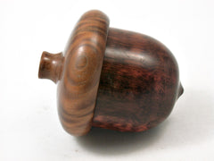 LV-4162  Snakewood & Lignum Vitae  Acorn Jewelry, Engagement Ring Box, Pill Box-SCREW CAP