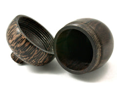 LV-4167 Ziricote & Black Palm Acorn Engagement Ring Box, Pill Box, Wedding Gift-SCREW CAP