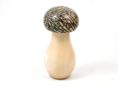 LV-4177 Holly & Betelnut Threaded Mushroom Needle Case, Pill, Jewelry Box-SCREW CAP