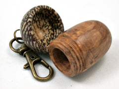 LV-4182  Olive Burl & Betelnut Acorn Pendant Box, Charm, Pill Holder-SCREW CAP