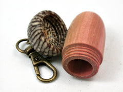 LV-4188  Pink Ivory & Betelnut Acorn Box, Bag Charm, Compartment Pendant-SCREW CAP