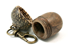 LV-4192 Pollyana Burl & Betelnut Pendant Acorn, Charm, Secret Compartment, Cremation Jewelry -SCREW CAP