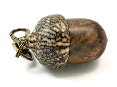 LV-4192 Pollyana Burl & Betelnut Pendant Acorn, Charm, Secret Compartment, Cremation Jewelry -SCREW CAP