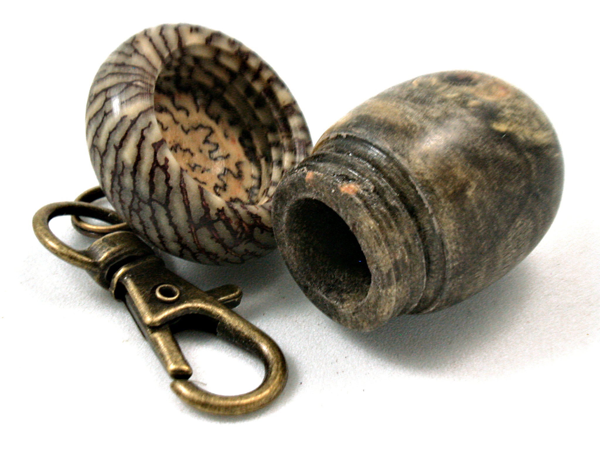 LV-4193 Buckeye Burl & Betelnut Acorn Key Fob, Pill Holder, Cash Stash-SCREW CAP