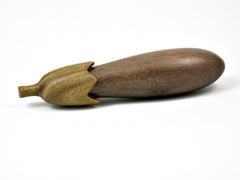 LV-4197  Blue Mahoe & Verawood Eggplant Threaded  Box, Needle Case-SCREW CAP