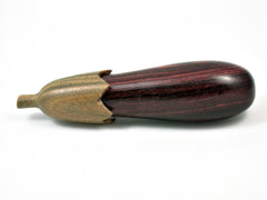 LV-4200 Eggplant Threaded Box, Needle Case, from Camatillo & Verawood-SCREW CAP