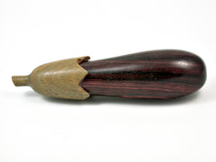 LV-4200 Eggplant Threaded Box, Needle Case, from Camatillo & Verawood-SCREW CAP