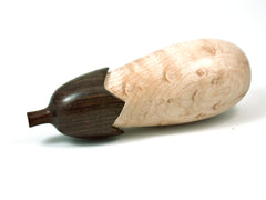 LV-4203  Birdseye Maple & Leadwood Eggplant Threaded Box, Needle Case, Pill Box-SCREW CAP