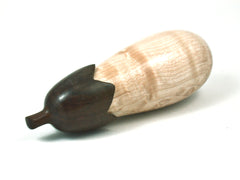 LV-4203  Birdseye Maple & Leadwood Eggplant Threaded Box, Needle Case, Pill Box-SCREW CAP