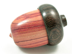 LV-4212 Tulipwood & Black Chacate Acorn Jewelry Box, Pill Box, Trinket Box-SCREW CAP