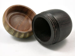 LV-4217 African Blackwood & Verawood Acorn Ring Box, Keepsake, Jewelry Box-SCREW CAP