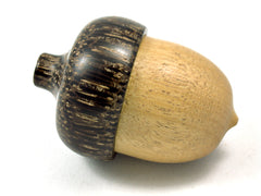 LV-4222  Yellowheart & Black Palm Acorn Pill Box, Engagement Ring Box-SCREW CAP