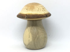LV-4233  Holly & Golden Rain Wooden Mushroom Keepsake Box, Pill, Jewelry Box-SCREW CAP
