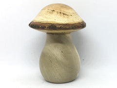 LV-4233  Holly & Golden Rain Wooden Mushroom Keepsake Box, Pill, Jewelry Box-SCREW CAP