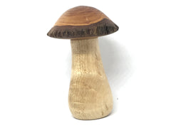 LV-4240  Bottlebrush & Birdseye Maple Wooden Mushroom Box, Pill Box, Secret Compartment-THREADED