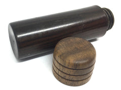 LV-4253  Mun Ebony & Leadwood Slim Box, Pill Holder, Needle Case-SCREW CAP