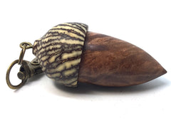 LV-4264 Redwood Burl (Sequoia sempervivens) with Betelnut (Areca catechu) cap Pendant Box, Charm, Pill Holder-SCREW CAP