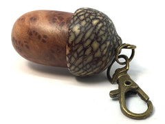 LV-4265 Redwood Burl & Betel Nut Acorn Pendant Box, Charm, Pill Holder-SCREW CAP
