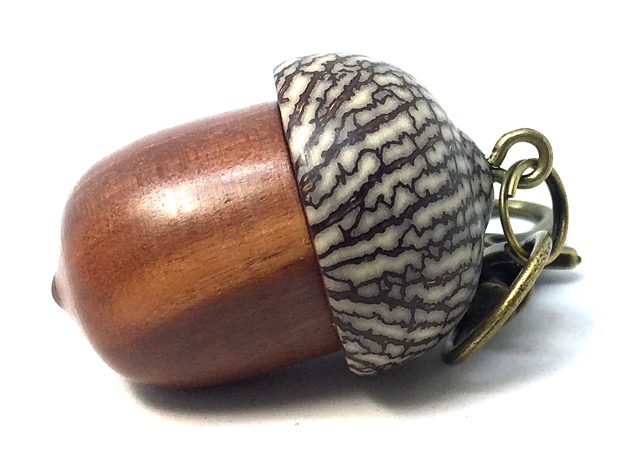 LV-4274 Manzanita & Betel Nut Acorn Pendant Box, Charm, Pill Holder-SCREW CAP