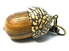 LV-4275 Chittun Wood (Cotinus coggygria) with Betelnut (Areca catechu) cap  Acorn Pendant Charm, Pill Holder-SCREW CAP