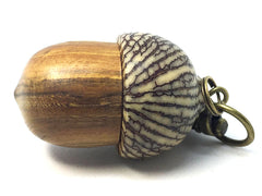 LV-4275 Chittun Wood (Cotinus coggygria) with Betelnut (Areca catechu) cap  Acorn Pendant Charm, Pill Holder-SCREW CAP