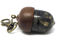 LV-4278 Buckeye Burl & Brown Ebony Acorn Key Fob, Pill Holder, Cash Stash-SCREW CAP