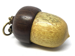 LV-4307 Acorn Pendant Box, Charm, Pill Holder from Yellowheart & Brown Ebony-SCREW CAP