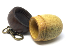 LV-4307 Acorn Pendant Box, Charm, Pill Holder from Yellowheart & Brown Ebony-SCREW CAP
