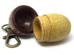 LV-4308 Acorn Pendant Box, Charm, Pill Holder from Yellowheart & Nigerian Rosewood -SCREW CAP