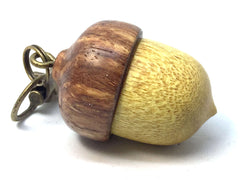 LV-4318 Acorn Pendant Box, Charm, Pill Holder from Yellowheart & Nigerian Rosewood -SCREW CAP